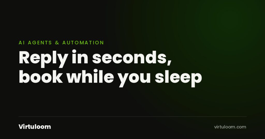 Branded cover: Reply in seconds, book while you sleep